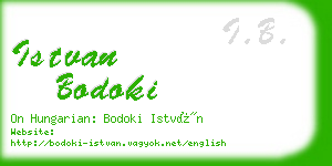 istvan bodoki business card